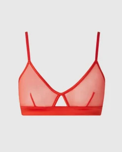 Mesh Cut-Out Kolmiomallinen Bralette Punainen<UNDERSTATEMENT Outlet