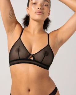 Mesh Cut-Out Triangle Rintaliivit Musta<UNDERSTATEMENT New