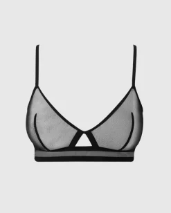 Mesh Cut-Out Triangle Rintaliivit Musta<UNDERSTATEMENT New
