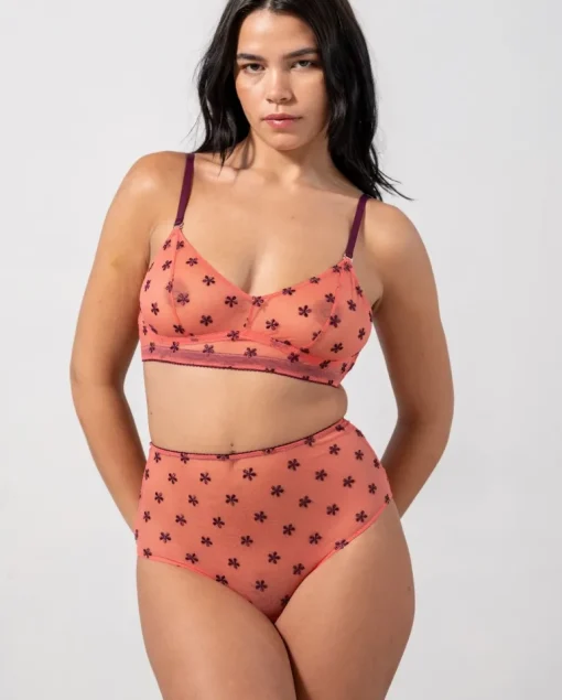 Mesh Highwaist Briefs Coral/Cherry<UNDERSTATEMENT Online