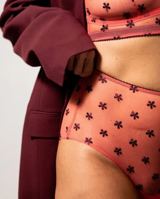 Mesh Highwaist Briefs Coral/Cherry<UNDERSTATEMENT Online