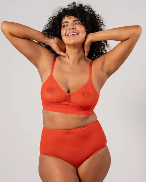 Mesh Highwaist Briefs Fiery Red<UNDERSTATEMENT Best