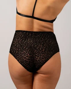 Mesh Highwaist Briefs Leopard Black<UNDERSTATEMENT Hot