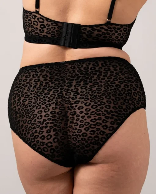 Mesh Highwaist Briefs Leopard Black<UNDERSTATEMENT Hot