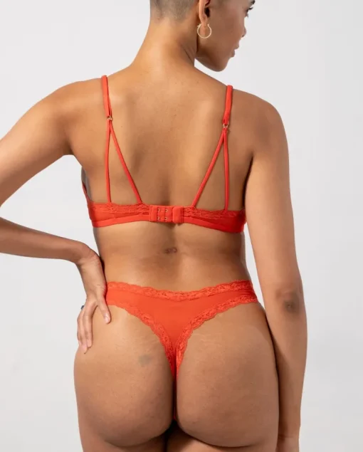 Mesh Lace Trim Thong Fiery Red<UNDERSTATEMENT Best Sale