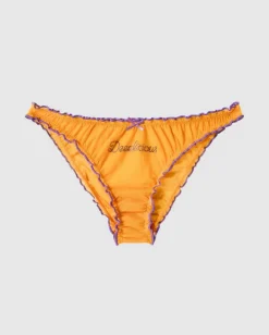 Mesh Ruffle Bikini Briefs Mustard / Electric Lilac<UNDERSTATEMENT Fashion