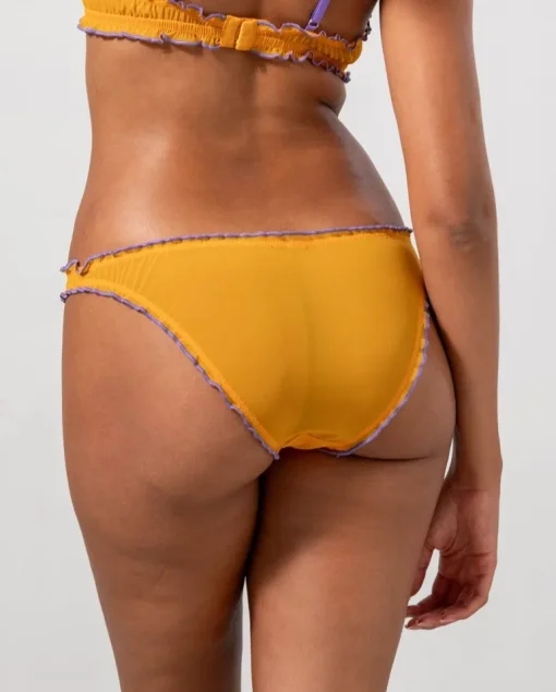 Mesh Ruffle Bikini Briefs Mustard / Electric Lilac<UNDERSTATEMENT Fashion