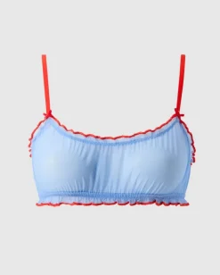 Mesh Röyhelöbralette Vaaleansininen-Punainen<UNDERSTATEMENT Shop