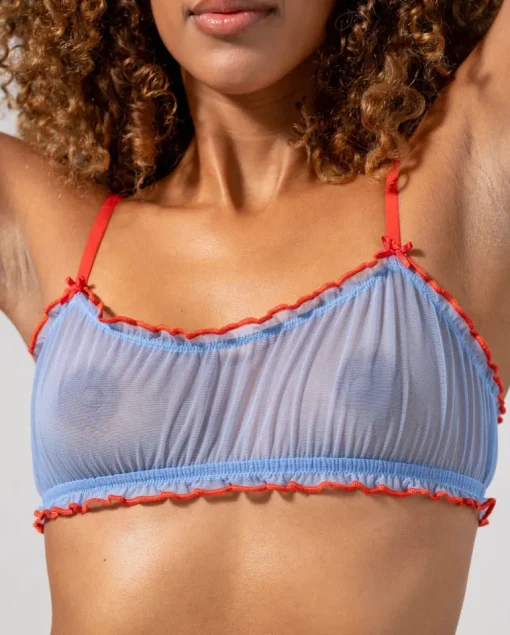 Mesh Röyhelöbralette Vaaleansininen-Punainen<UNDERSTATEMENT Shop