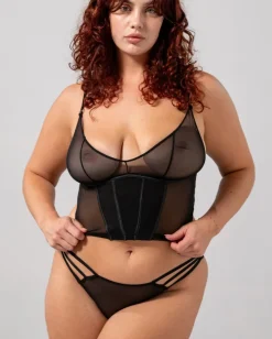 Mesh Strappy Bikini Briefs Black<UNDERSTATEMENT Store