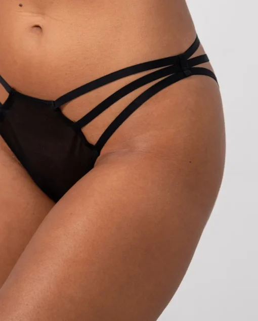 Mesh Strappy Bikini Briefs Black<UNDERSTATEMENT Store