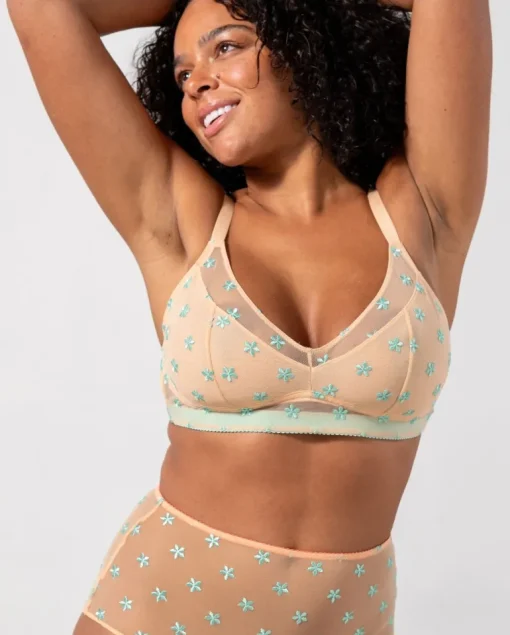 Mesh Support Bra Peach Turquoise<UNDERSTATEMENT Best