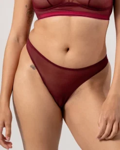 Mesh Thong Burgundy<UNDERSTATEMENT Sale