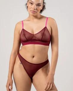 Mesh Thong Burgundy<UNDERSTATEMENT Sale