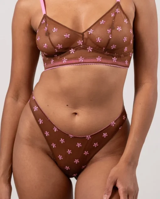 Mesh Thong Mocha/Candy Pink<UNDERSTATEMENT Sale