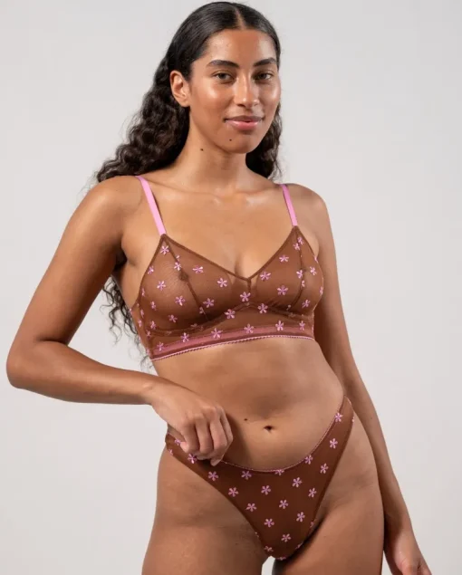 Mesh Thong Mocha/Candy Pink<UNDERSTATEMENT Sale