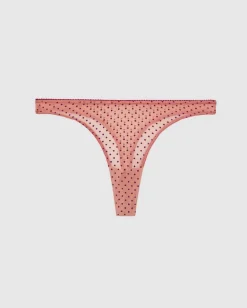 Mesh Thong Pale Pink/Burgundy<UNDERSTATEMENT Best