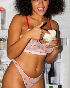 Mesh Thong Powder Pink/Fiery Red<UNDERSTATEMENT Best Sale