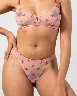 Mesh Thong Powder Pink/Fiery Red<UNDERSTATEMENT Best Sale