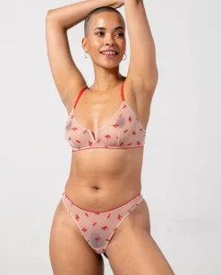 Mesh Thong Powder Pink/Fiery Red<UNDERSTATEMENT Best Sale