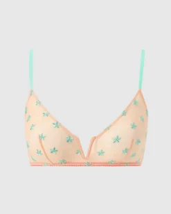 Mesh V-Balconette Peach Turquoise<UNDERSTATEMENT Store