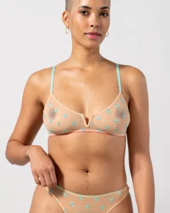 Mesh V-Balconette Peach Turquoise<UNDERSTATEMENT Store