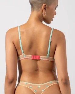 Mesh V-Balconette Peach Turquoise<UNDERSTATEMENT Store