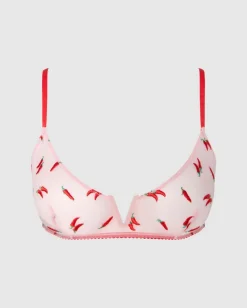 Mesh V-Balconette Powder Pink/Fiery Red<UNDERSTATEMENT Best