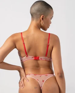 Mesh V-Balconette Powder Pink/Fiery Red<UNDERSTATEMENT Best