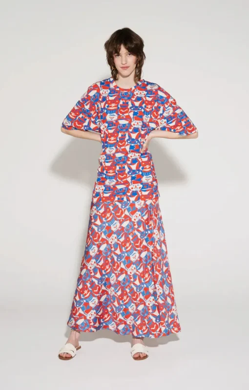 Mezo Skirt Miska Faces Red<TOMCSANYI Cheap