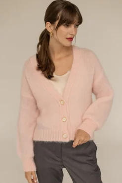 Mia Mohair Neuletakki Vaaleanpunainen<Enteliér Cheap