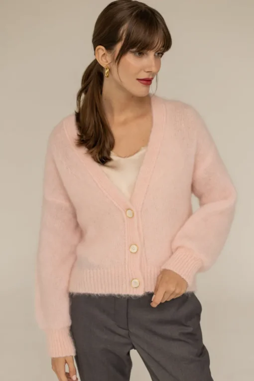 Mia Mohair Neuletakki Vaaleanpunainen<Enteliér Cheap