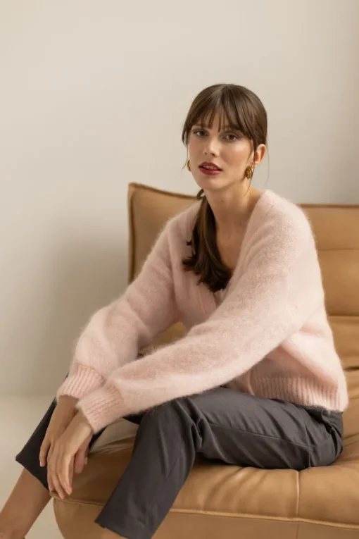 Mia Mohair Neuletakki Vaaleanpunainen<Enteliér Cheap