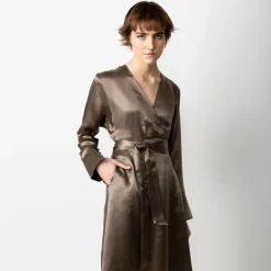 Midi Kietaisumekko Taupe<Studio Heijne Sale