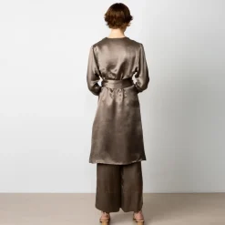 Midi Kietaisumekko Taupe<Studio Heijne Sale