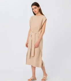 Midi Pellavamekko Beige<Elizabeth LaGre Cheap