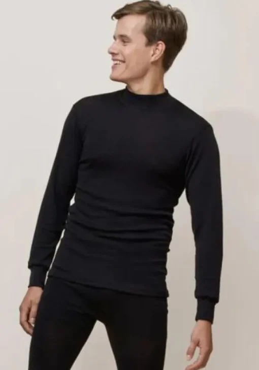 Miesten Merino Silk pitkähihainen kilpikonnakauluksinen paita<Tam Silk Clearance
