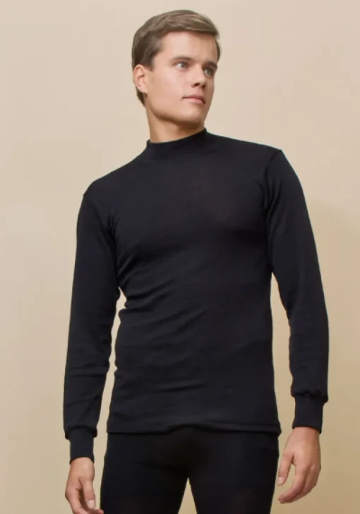 Miesten Merino Silk pitkähihainen kilpikonnakauluksinen paita<Tam Silk Clearance