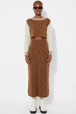 Moredo Knitted Skirt Brown<Rita Row Best Sale