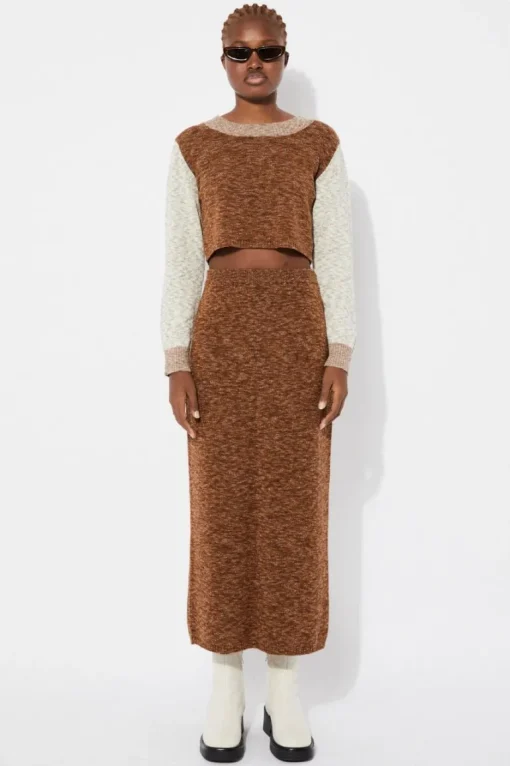 Moredo Knitted Skirt Brown<Rita Row Best Sale