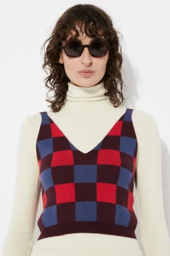 Mussol Ruudullinen Neuletoppi<Rita Row Clearance