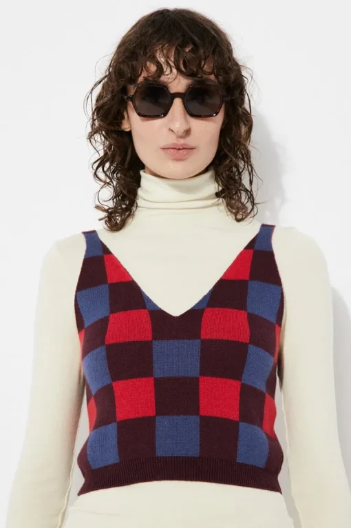 Mussol Ruudullinen Neuletoppi<Rita Row Clearance