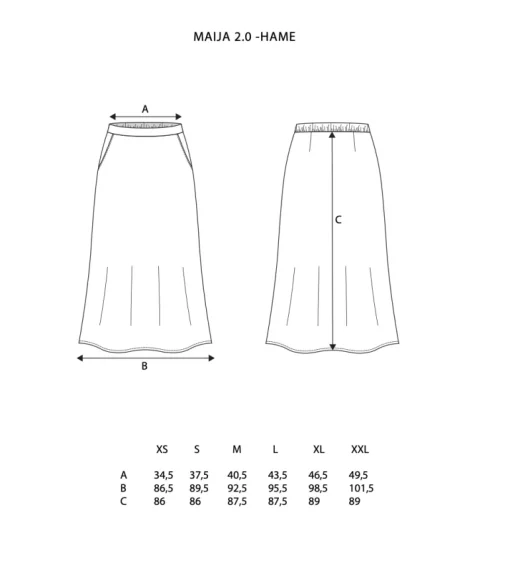 Myrskyluodon Maija Hemp Skirt Black<niinmun Fashion