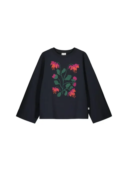 Naisten Botania Kirjonta Collegepaita Musta<MAINIO Cheap