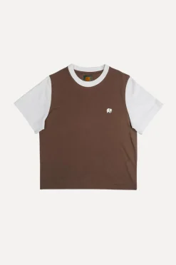Naisten Color Block T-Paita Kaakaonruskea<Trendsplant Fashion
