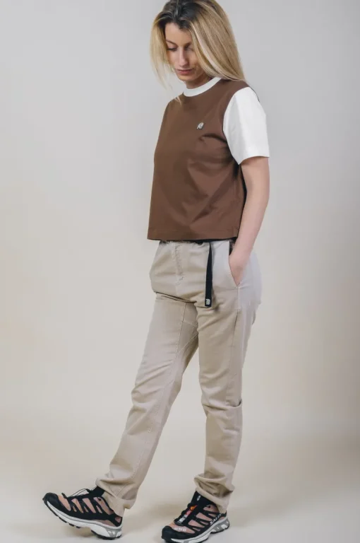 Naisten Color Block T-Paita Kaakaonruskea<Trendsplant Fashion