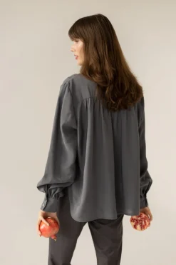 Noel Button-up Shirt Grey<Enteliér Clearance