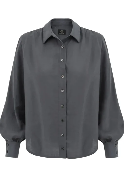 Noel Button-up Shirt Grey<Enteliér Clearance