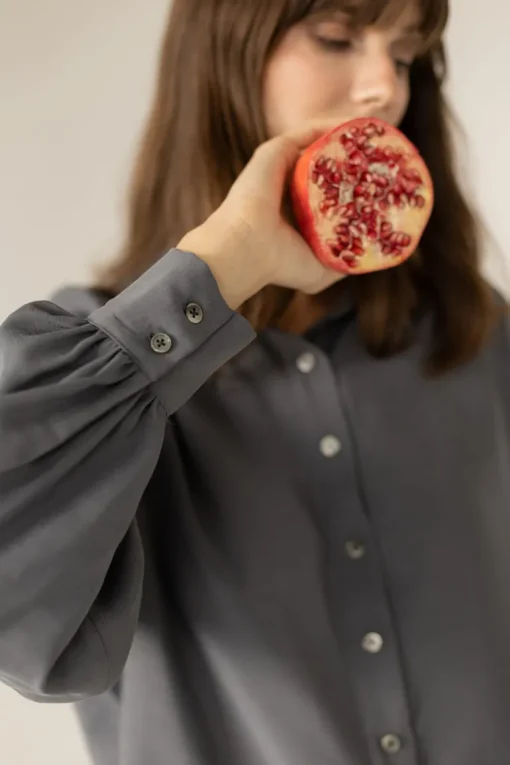 Noel Button-up Shirt Grey<Enteliér Clearance