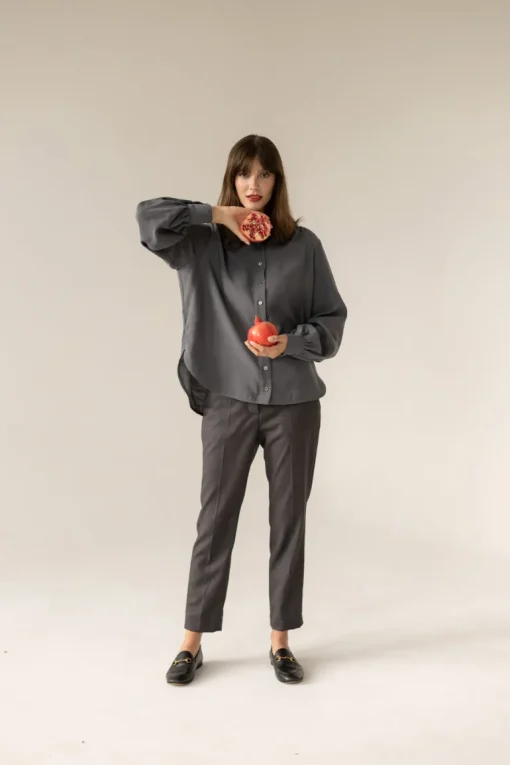Noel Button-up Shirt Grey<Enteliér Clearance
